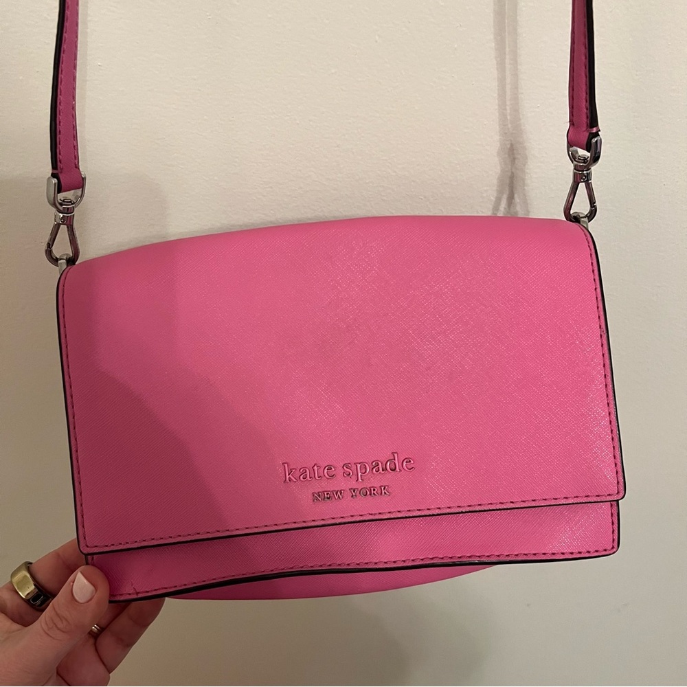 {Kate spade} pink crossbody bag with short chain strap